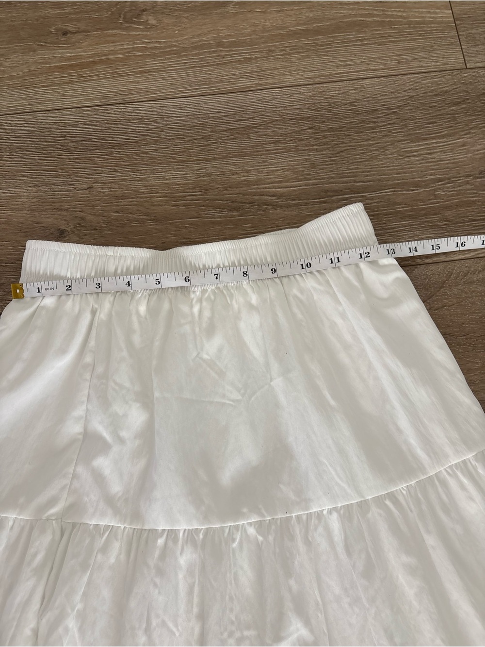 White Tiered Maxi Skirt with Elastic Waist - Picture 2 of 7